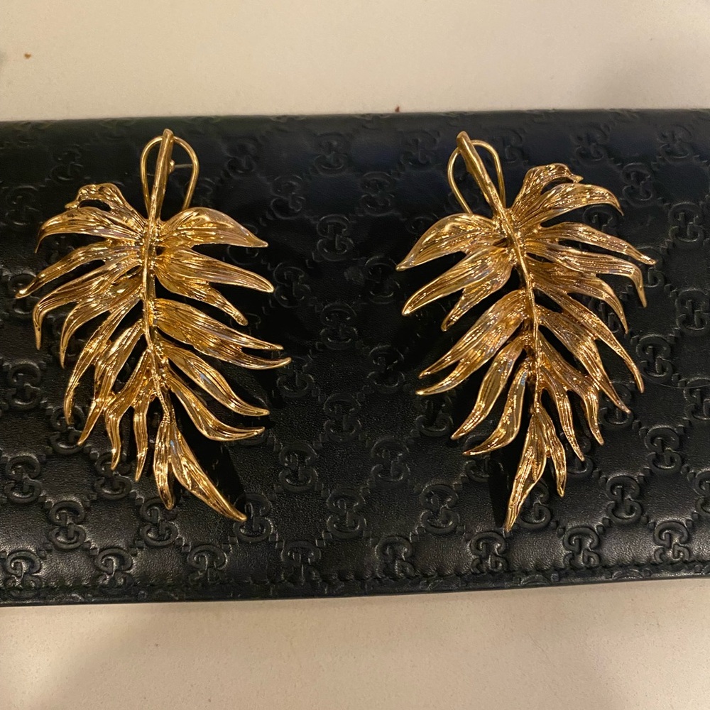 Stunning new Gold Leaf Drop Earrings